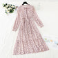 The new female super fairy slim and gentle wind Pleated Chiffon floral skirt  4728