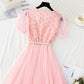Long lace mesh skirt with slim waist  4895