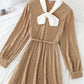 New color contrast bow design, foreign style and small black skirt  4792