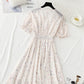Robe vintage française en mousseline de soie à volants 4885