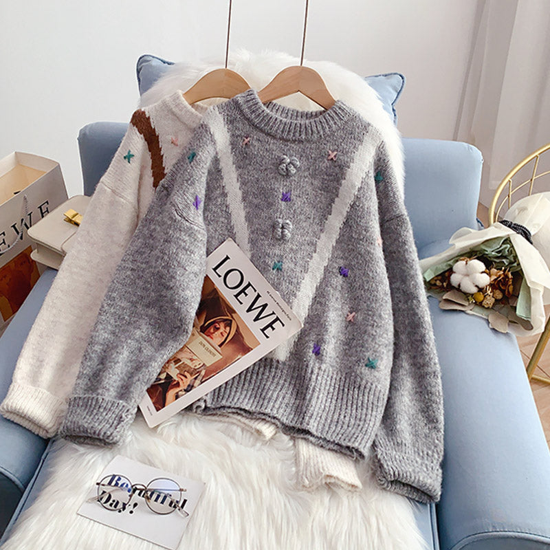 Small fresh and sweet sweater design sense sweater  5000