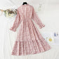 Ruffle edge gentle wind broken flower skirt  4835