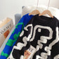 Lazy wind three-dimensional flocking sweater female  4952
