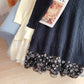 Lace stitched wool dress knit bottomed dress  5054