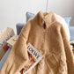 Lamb wool stitched sweater sweater sweater jacket  4974