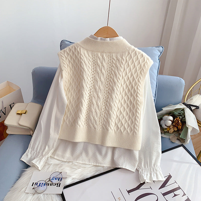 Bestickte Strickweste Damen Weste Pullover Weste Weste 4934