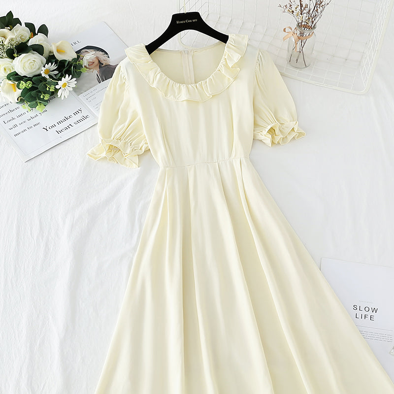 New lotus leaf collar small skirt French fairy gentle A-line skirt  4845