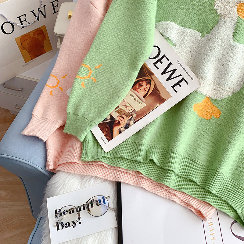 Sweater Pullover Sweater loose Korean sweater top  5001
