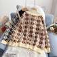 Half turtleneck sweater design fake two-piece sweater top  4964