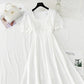 New French bubble sleeve small skirt square neck Fairy Dress  4867