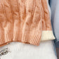 Mori high collar twist sweater coarse wool sweater top  4961