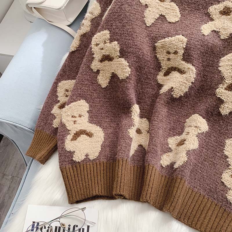 Tragen Sie einen sanften japanischen Lazy Coat über dem Little Bear Pullover 5025