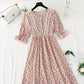 Lady floral dress tea break skirt French Vintage chiffon long skirt  4874