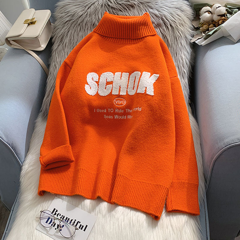 Pullover mit Stehkragen, vielseitige Strickwaren im ausländischen Stil und Pullover 5051