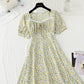 New style gentle wind sweet square collar lace temperament small skirt  4860