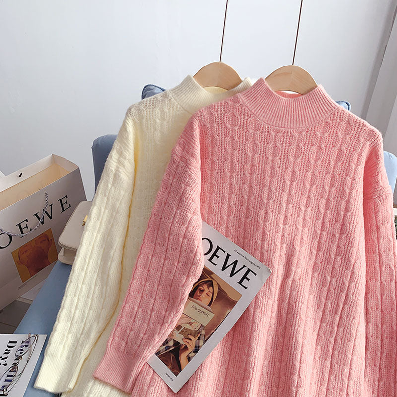 Lace stitched wool dress knit bottomed dress  5054
