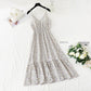 Suspender dress new sweet floral skirt French Retro  4857