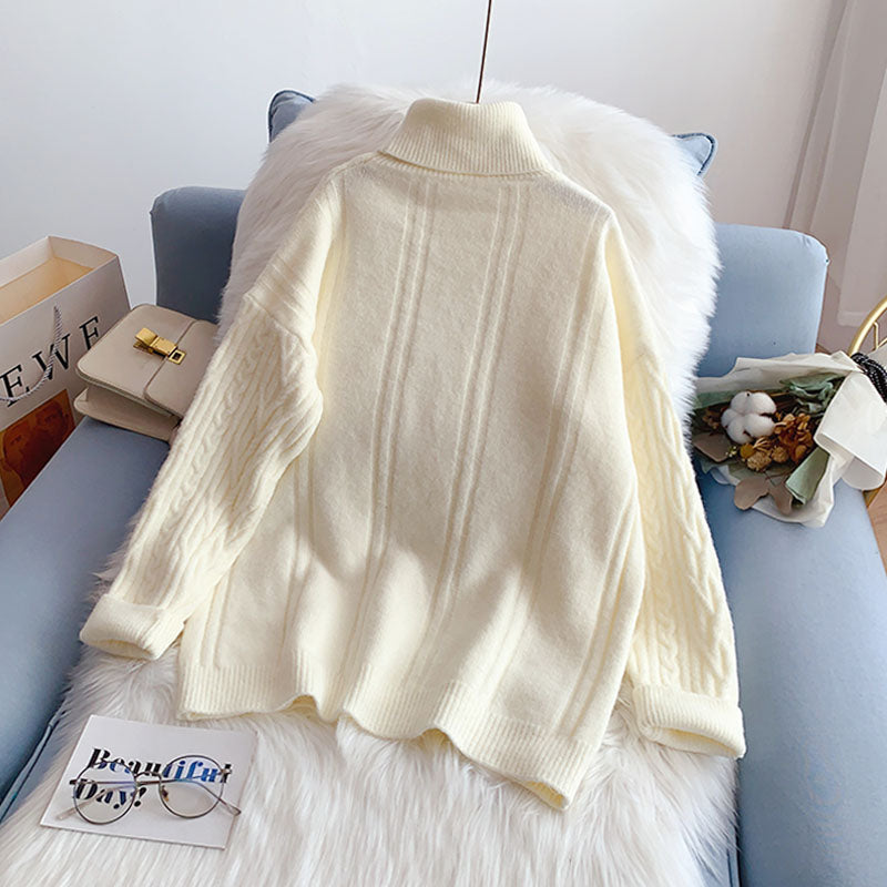 Vintage twist turtleneck sweater bottomed shirt  5012
