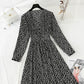 French floral dress retro minority Chiffon Dress  4833