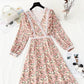 New Chiffon print lace stitching fairy temperament small skirt  4851