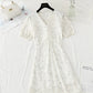 French V-neck slim Chiffon fishtail Ruffle Skirt  4853