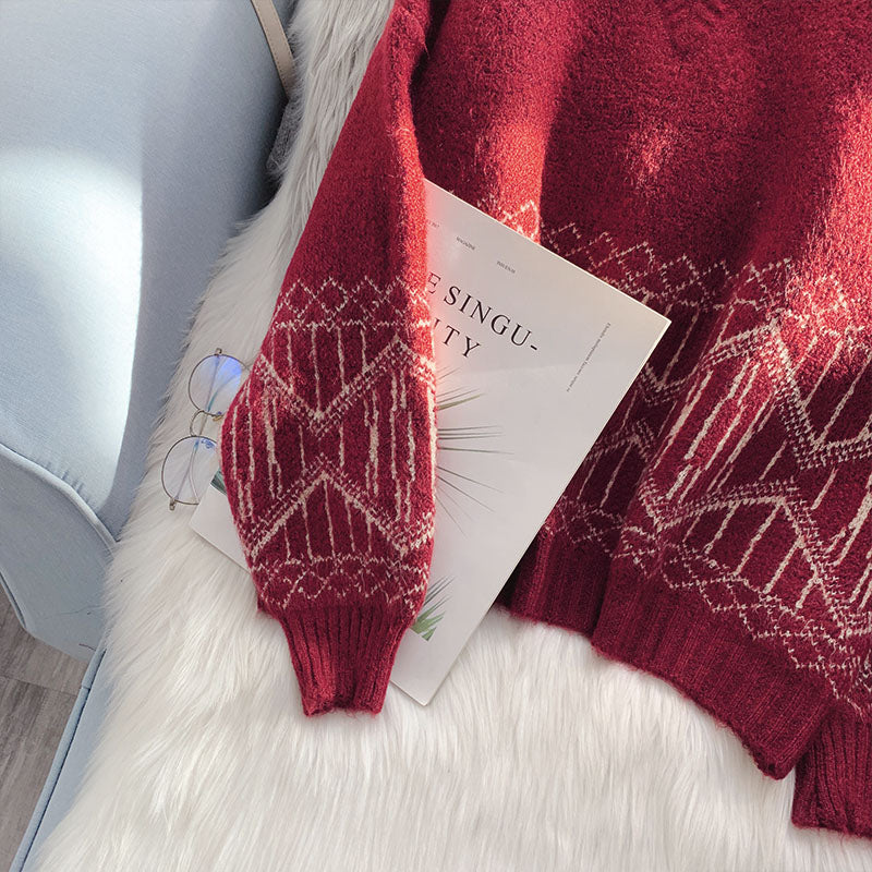 Gefälschte zwei hochgeschlossene Pullover und Tops im ausländischen Stil 4937