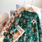 Vintage Red Christmas jacquard knitted sweater  4956