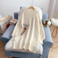Imitation mink soft waxy sweater dress loose lazy style  4938