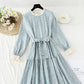 French retro floral dress slim chiffon long skirt  4829