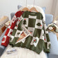 Red Christmas theme sweater knit bottom shirt  4962