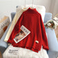 Hochgeschlossener Pullover im ausländischen Stil mit gestricktem Boden 5091
