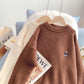 Bestickter Bärenpullover Vielseitiger Pullover für Damen 5029