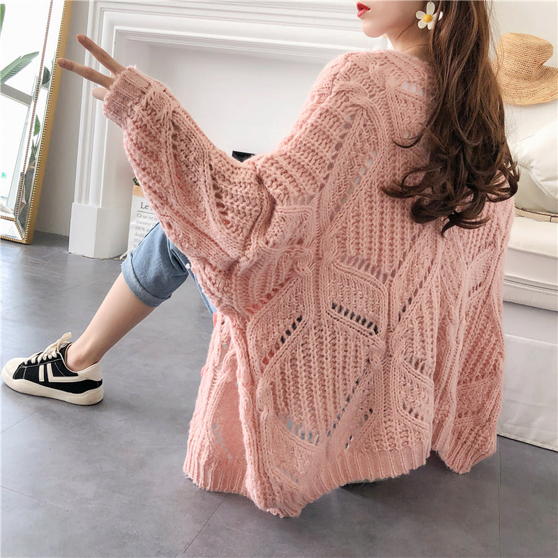 Korean loose hollow out sweater coat 4909