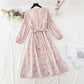 The waist is slim, the floral dress is gentle, the Lace Chiffon Skirt  4812