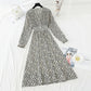 French floral dress retro minority Chiffon Dress  4833