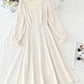 Lace collar velvet dress Retro High Waist slim  4795