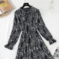 The new waist is slim, French retro forest chiffon long skirt  4837