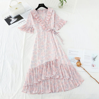 The new one-piece Ruffle Skirt shows thin temperament by closing the waist  4662