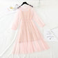 Suspender backing French minority long skirt fairy super fairy series  4737