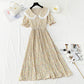 Chiffon floral skirt temperament gentle wind tea break Platycodon skirt  4901