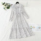 The new female super fairy slim and gentle wind Pleated Chiffon floral skirt  4728