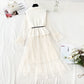 Super fairy lace dress vest skirt two piece set  4740