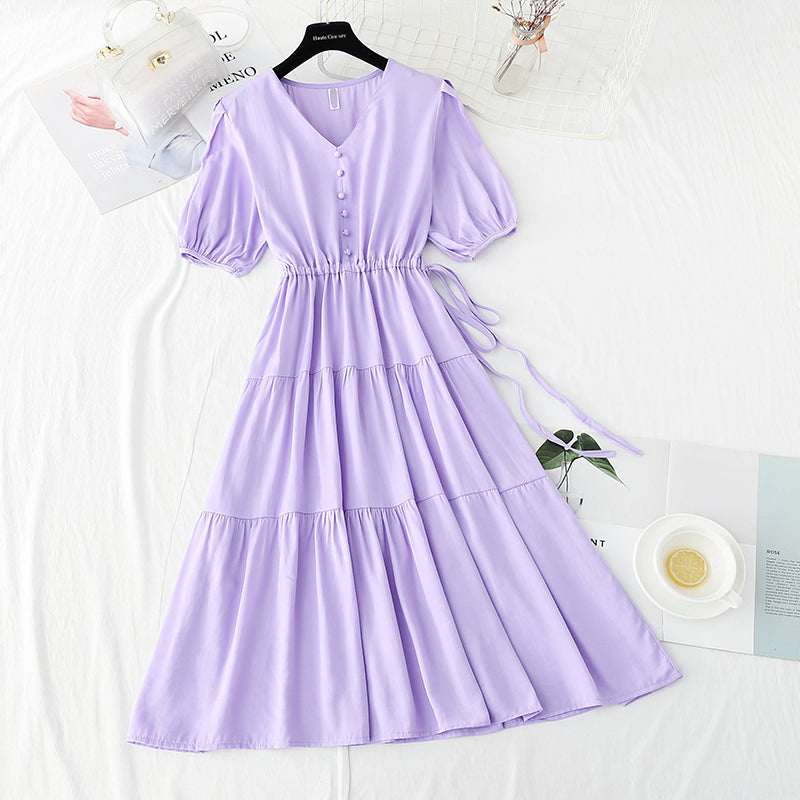 New lace up waist slim French minority retro skirt  4638