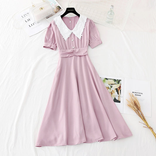 Die neue französische Retro-Taille zeigt dünnes Temperament, Göttinnenfächer Fairy Dress 4611
