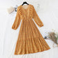 New Ruffle Chiffon Dress Chiffon over knee thin pleated skirt  4803