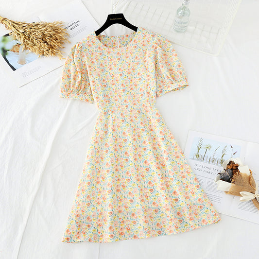 New Style Bubble Sleeve Chiffon sanfter französischer Retro-Rock 4634