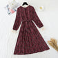 Women's French retro waist, slim and gentle, long sleeved Chiffon Skirt  4722