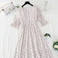Lady floral dress tea break skirt French Vintage chiffon long skirt  4874