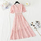 Robe vintage française en mousseline de soie à volants 4885