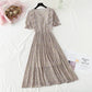 Small fresh sweet floral dress French temperament small skirt  4882